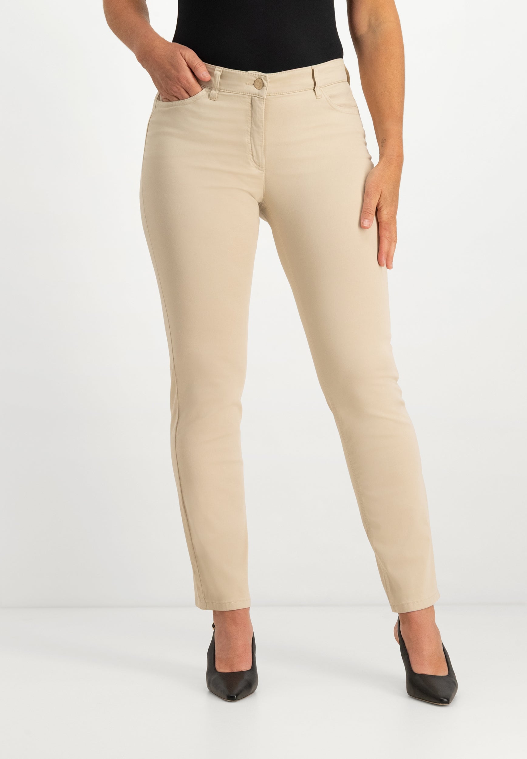 Kora Coloured Straight Broek | Stone