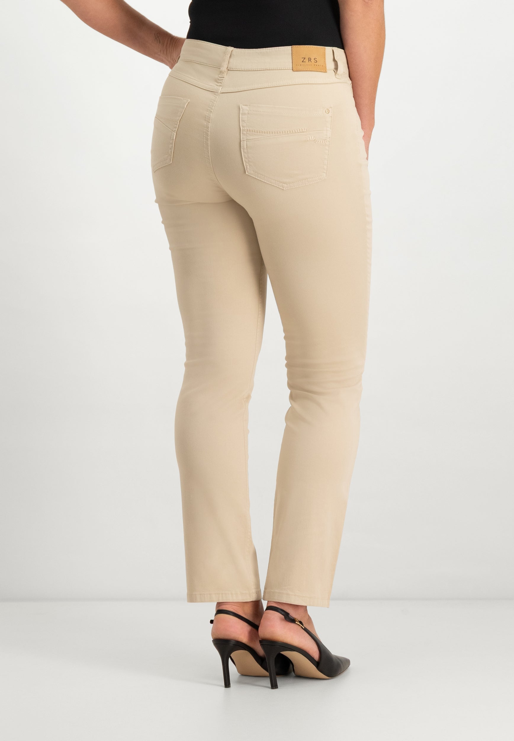 Kora Coloured Straight Broek | Stone