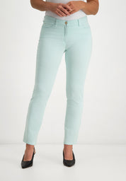 Kora Coloured Straight Broek | Light Grey Aqua