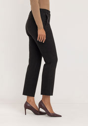 Janet Slim Tailored Broek | Dark Grey Check