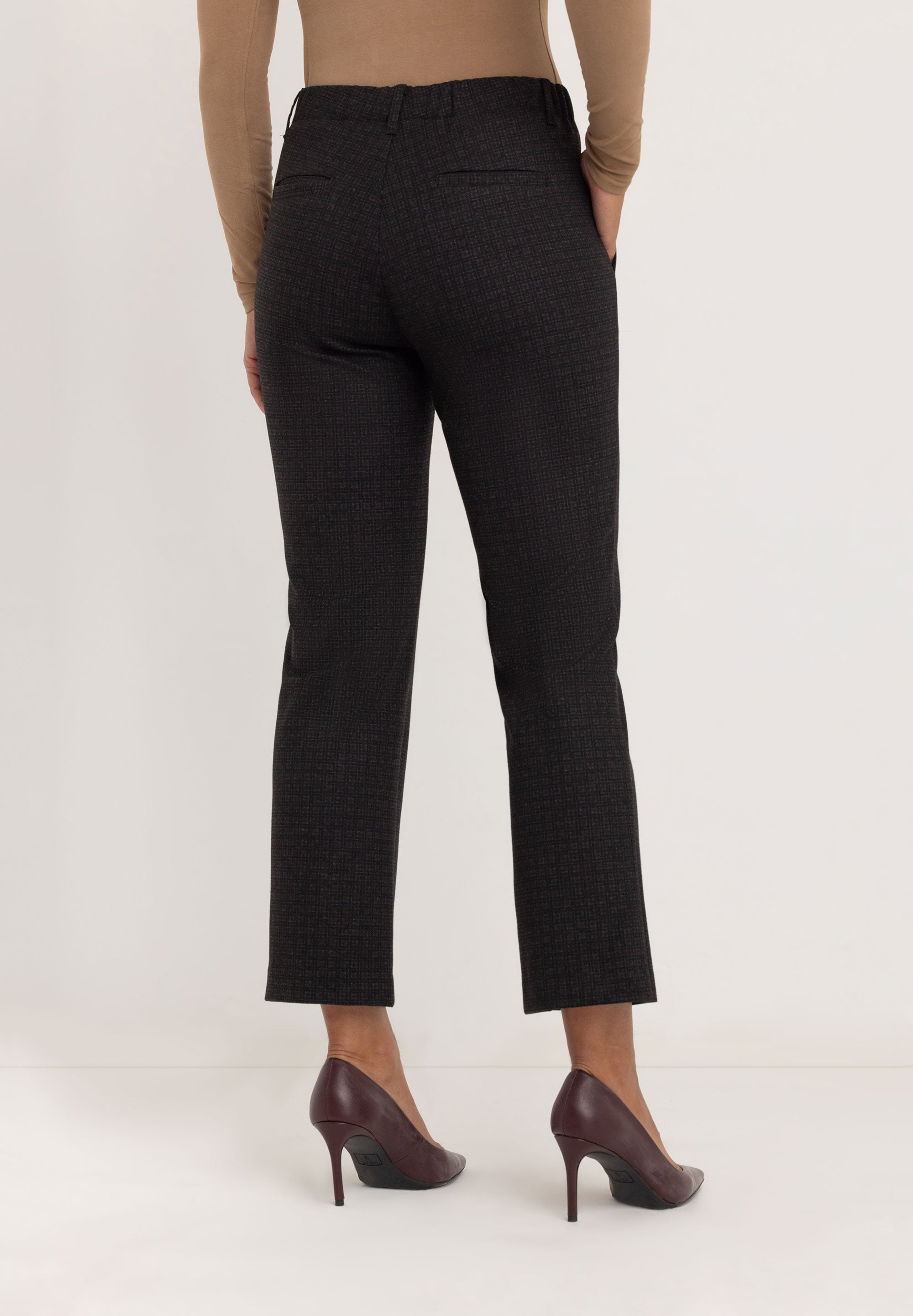 Janet Slim Tailored Broek | Dark Grey Check