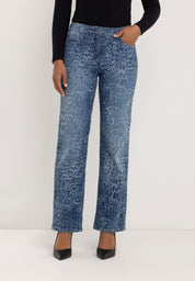 Kora Denim Straight Jeans | Authentic Blue Print