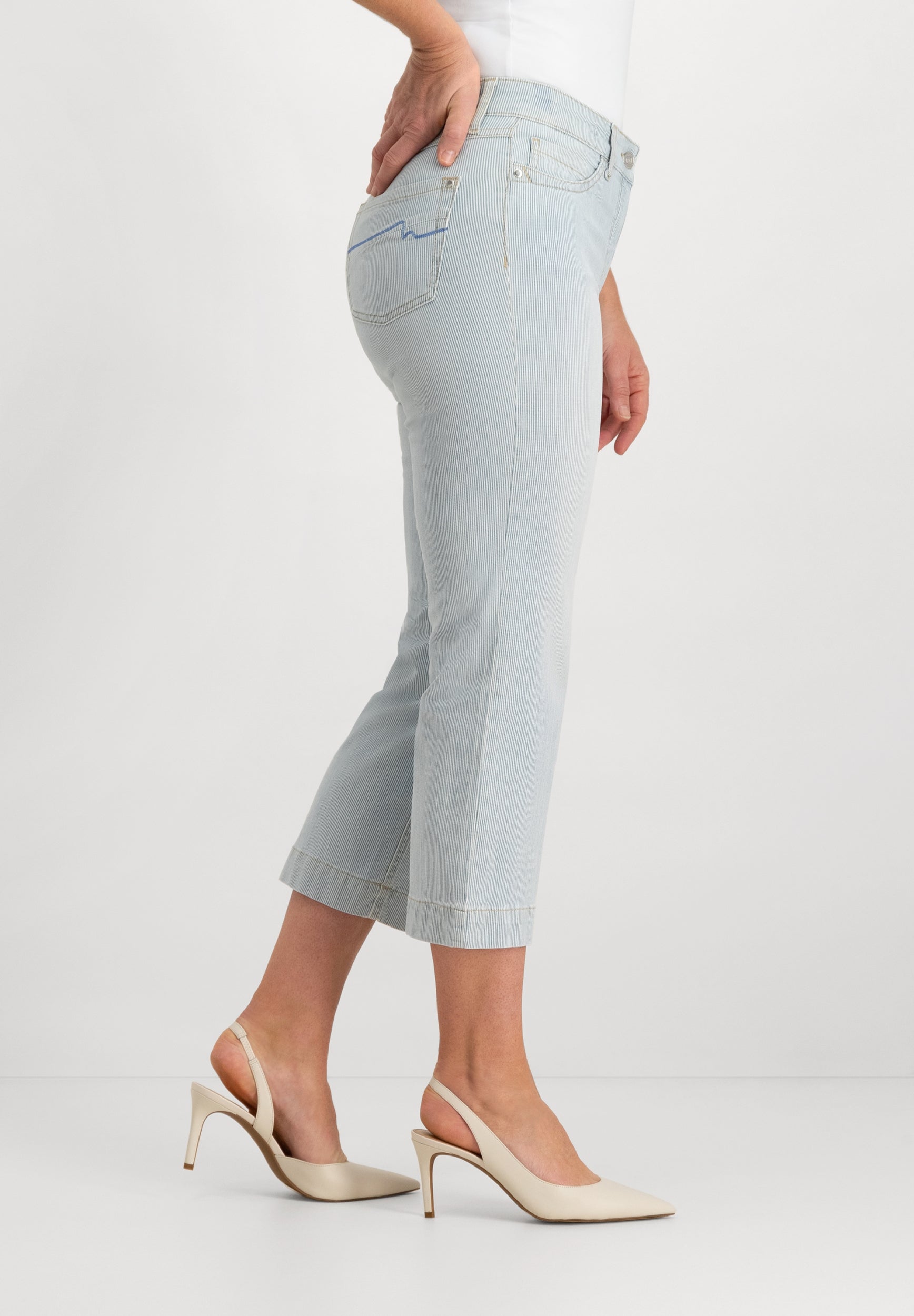 Kora 7/8 Jeans | Bleached Stripe